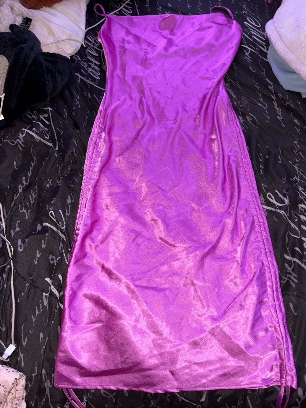 Fuchsia Slip Midi Dress - Women's Spaghetti Strap Dress